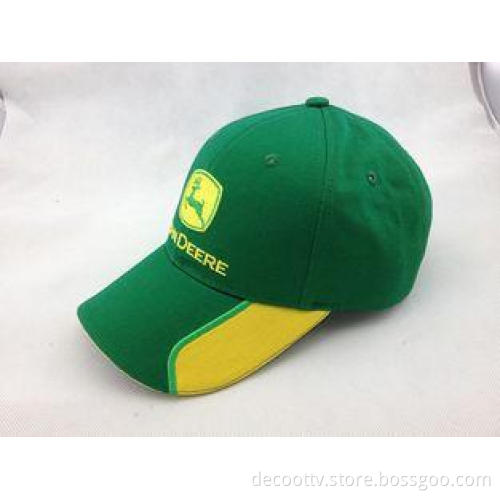 large Green 6 Panel college Cotton Baseball Cap for womens